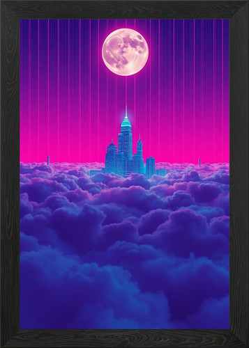Floating holographic city - holographic,