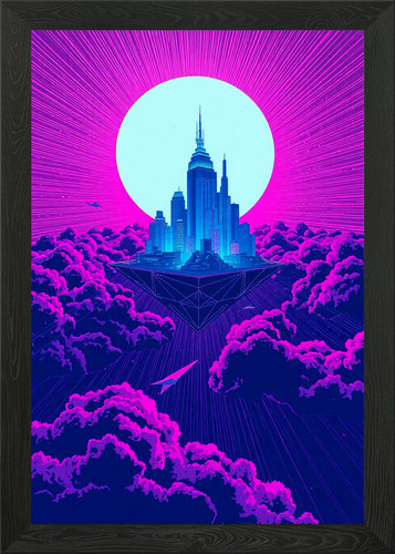 Floating holographic city - floating,
