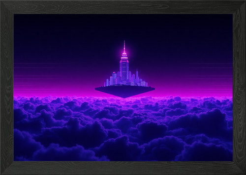 Floating holographic city - holographic,