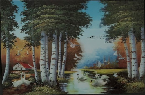 Tree river swan house - house, 3d