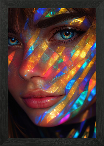 Woman face with holographic - woman's,