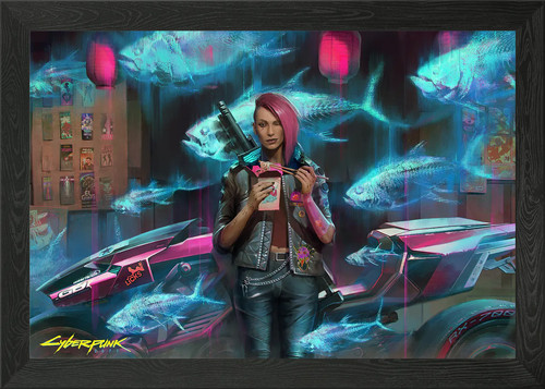 Holographic fish framed - holographic, wall