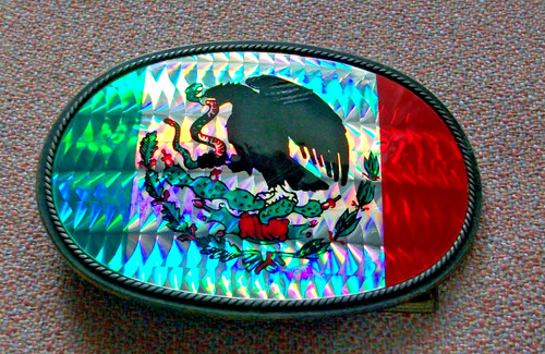 Box7 brass belt buckle - with, a