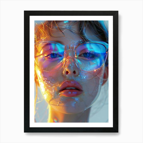 Holographic portrait art - holographic,