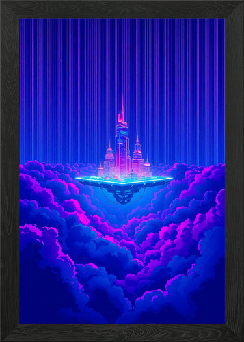 Floating holographic city - floating,