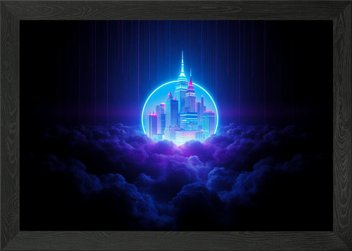 Floating holographic city - floating,