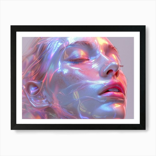 Holographic portrait art print - portrait,