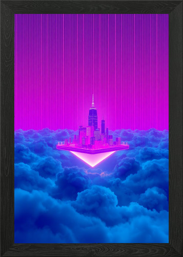 Floating holographic city - floating,