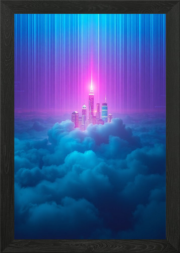 Floating holographic city - floating,
