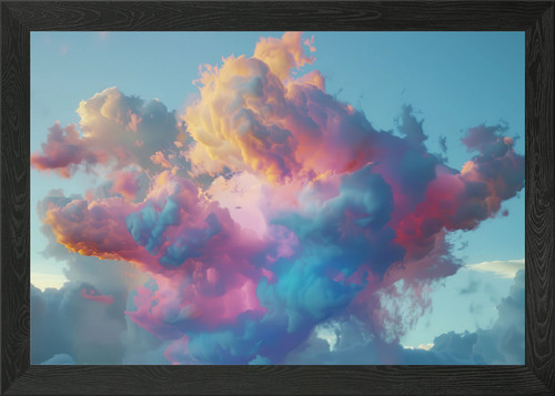 Holographic neon cloud framed - cloud,