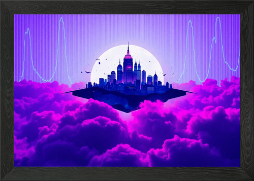 Floating holographic city - holographic,