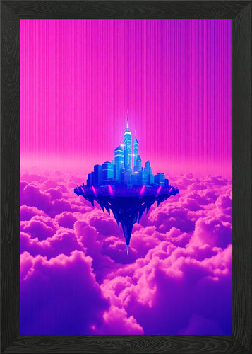 Floating holographic city - floating,