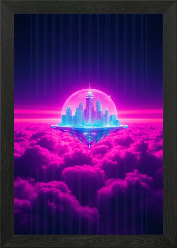 Floating holographic city - floating,