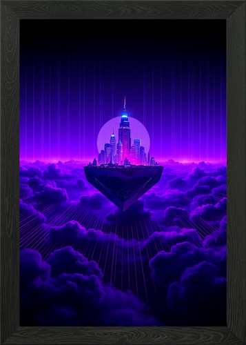 Floating holographic city - floating,